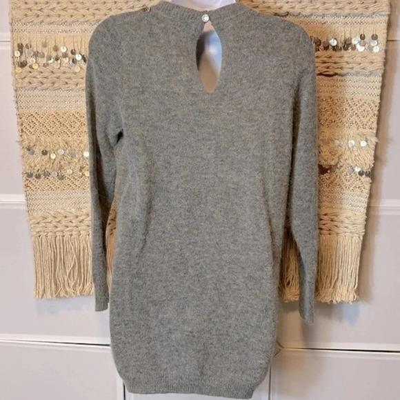 😍 Luxe Angora/Wool Blend Knit Jumper Beaded appliqué on Neckline - Picture 10 of 12